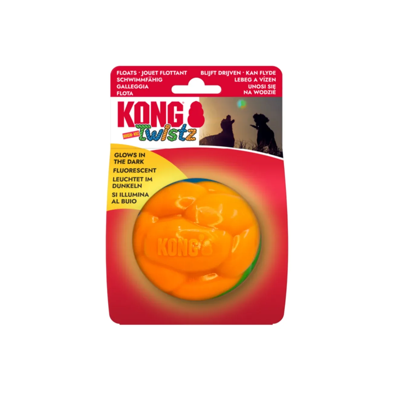 KONG Twistz High-Viz Ball – Leuchtender Hundeball mit Glow-in-the-Dark | Ø 8 cm - Image 2