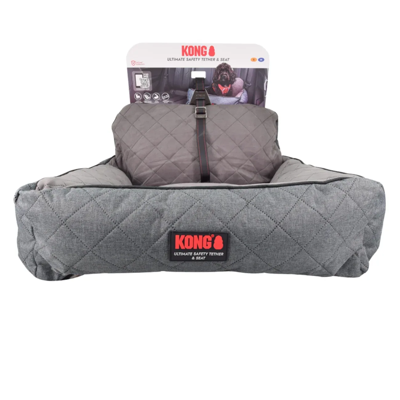 KONG Ultimate Safety Seat & Tether – Hunde-Autositz mit Sicherheitsgurt | 48×50 cm