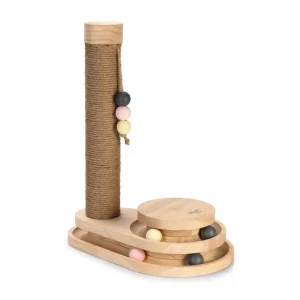 Kratzbaum Inez aus Holz mit Spielturm | Designed by Lotte