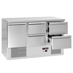 Kühltisch ECO - 1370x700mm - mit 1 Tür & 4 Schubladen CO2-neutral produziert - HaustierPro
