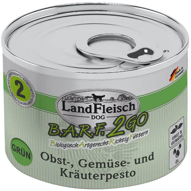 LandFleisch B.A.R.F.2GO Obst, Gemüse und Kräuterpesto Grün 200 g