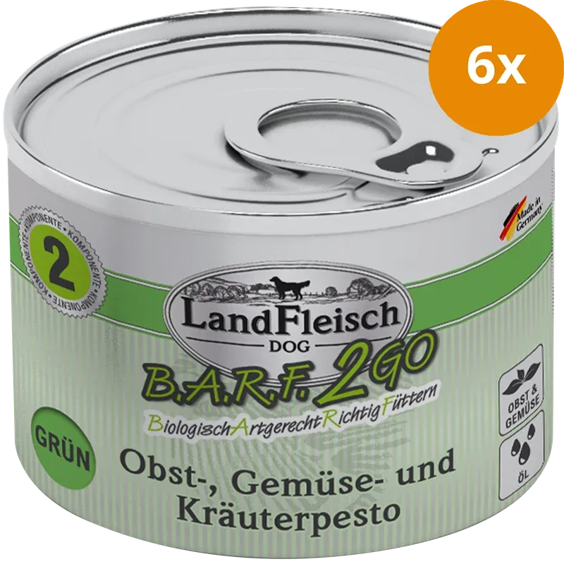 LandFleisch B.A.R.F.2GO Obst, Gemüse und Kräuterpesto Grün 200 g - Image 2