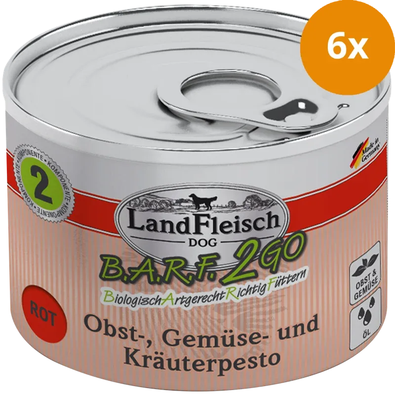 LandFleisch B.A.R.F.2GO Obst, Gemüse und Kräuterpesto Rot 200 g - Image 2