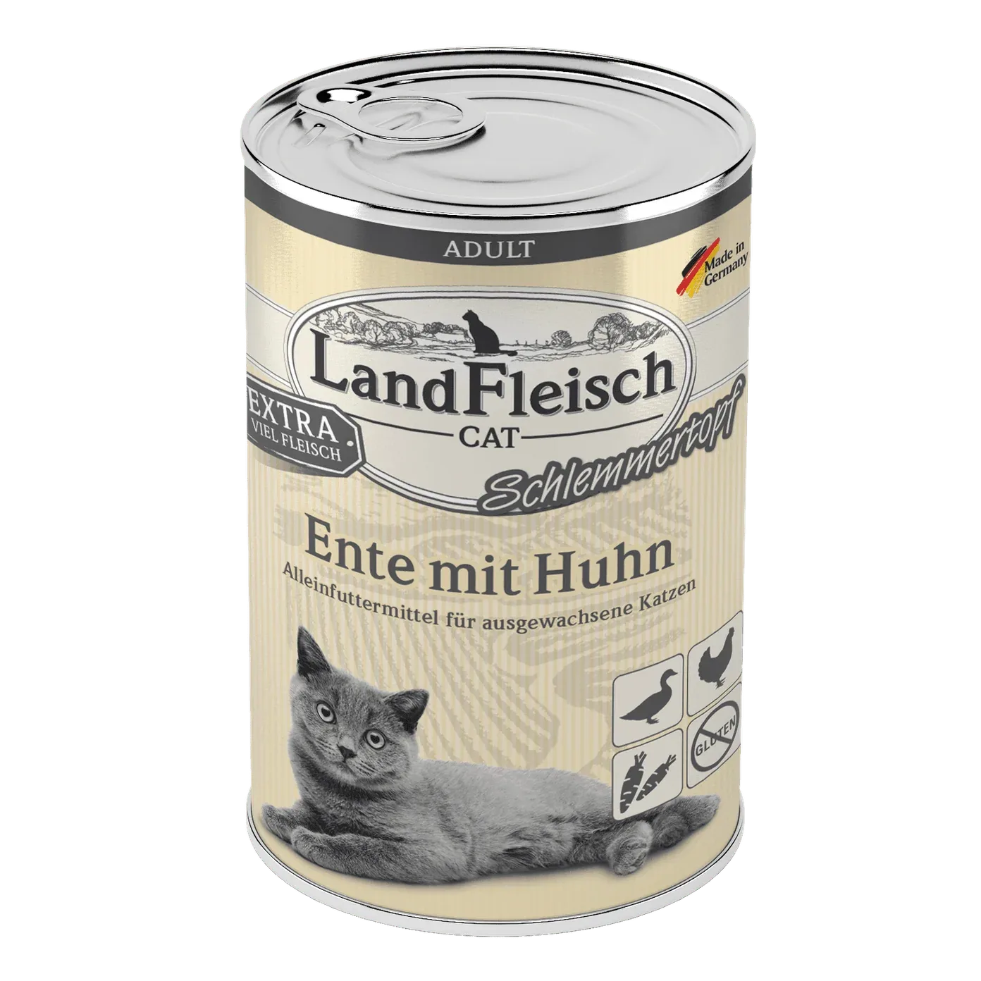 LandFleisch Cat Adult Schlemmertopf Ente mit Huhn