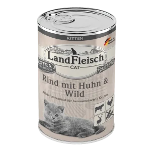 Landfleisch Cat Kitten Pastete Rind mit Huhn & Wild