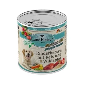 LandFleisch Dog Classic 6x800g Rinderherzen mit Reis, Wildapfel und Gartengemüse
