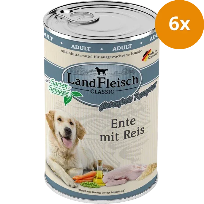 LandFleisch Dog Classic Ente mit Reis & Gartengemüse 400 g - Image 2
