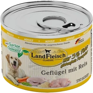 LandFleisch Dog Classic Geflügel mit Reis 195 g