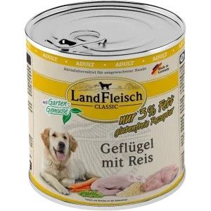 LandFleisch Dog Classic Geflügel mit Reis & Gartengemüse extra mager 800 g