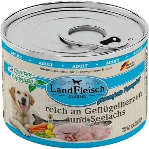 LandFleisch Dog Classic Geflügelherz & Seelachs 195 g