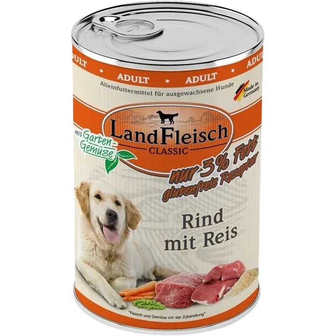 LandFleisch Dog Classic Rind mit Reis 400 g