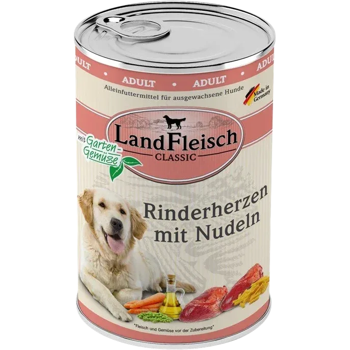 LandFleisch Dog Classic Rinderherz mit Nudeln 400 g