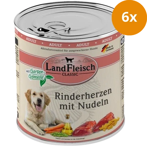 LandFleisch Dog Classic Rinderherz mit Nudeln 800 g - Image 2