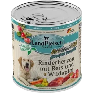 LandFleisch Dog Classic Rinderherz mit Reis & Wildapfel 800 g