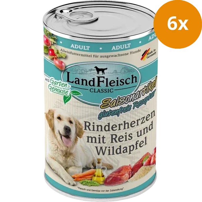 LandFleisch Dog Classic Rinderherz mit Wildapfel 400 g - Image 2