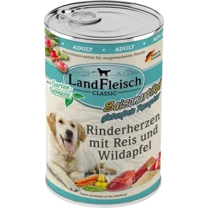 LandFleisch Dog Classic Rinderherz mit Wildapfel 400 g