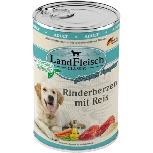 LandFleisch Dog Classic Rinderherzen mit Reis 400 g