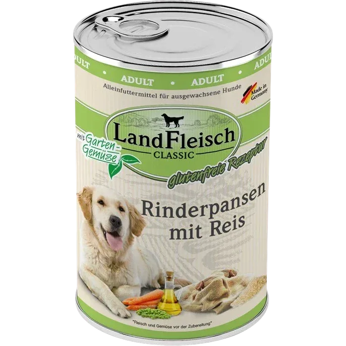 LandFleisch Dog Classic Rinderpansen mit Reis 400 g