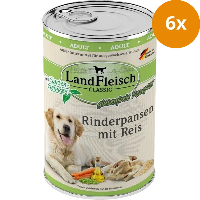 LandFleisch Dog Classic Rinderpansen mit Reis 400 g - Image 2