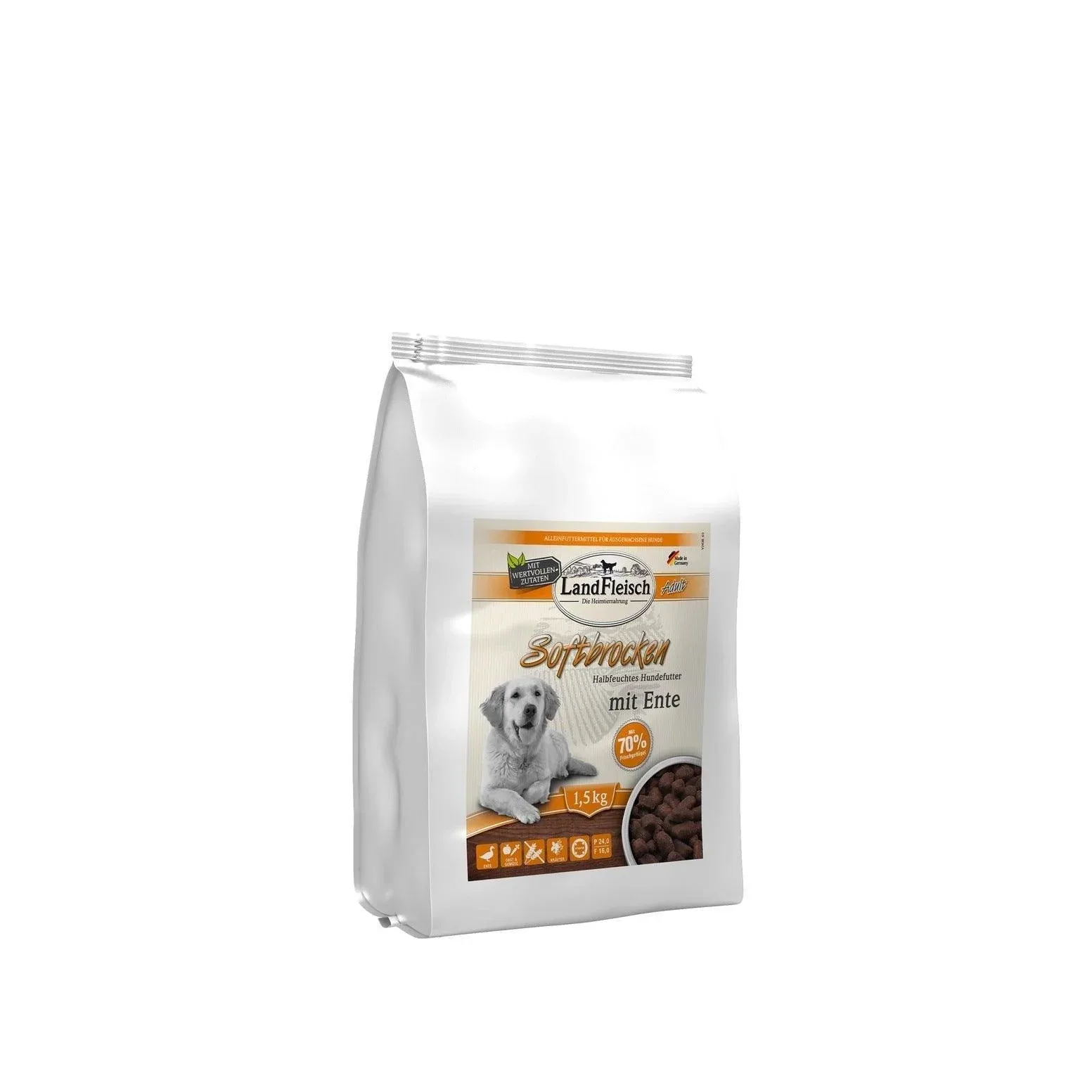 LandFleisch Dog Softbrocken mit Ente getreidefrei