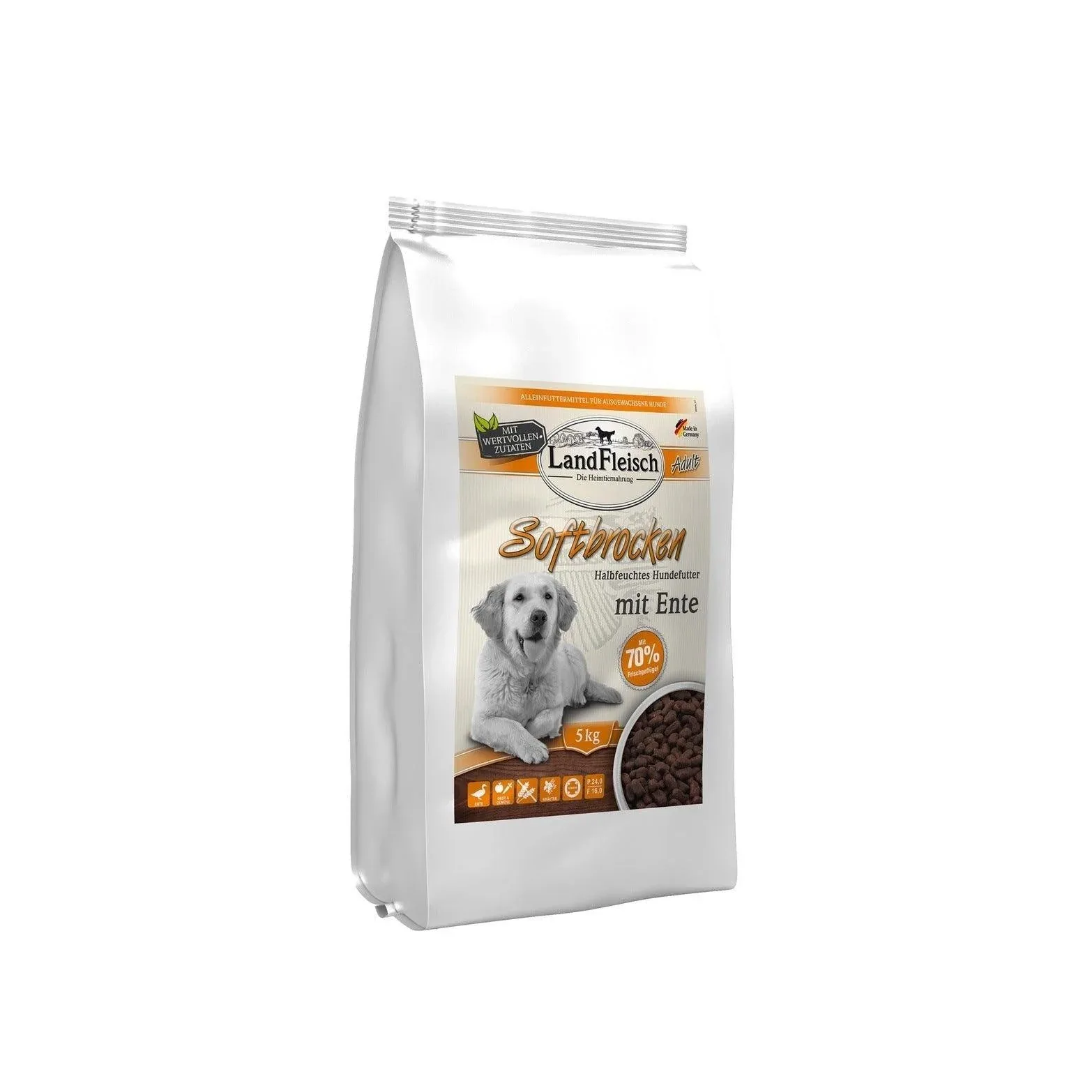 LandFleisch Dog Softbrocken mit Ente getreidefrei - Image 2