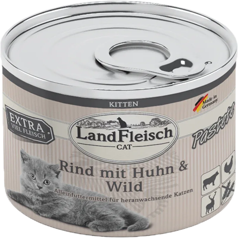 LandFleisch Kitten Pastete Rind, Huhn & Wild 195 g