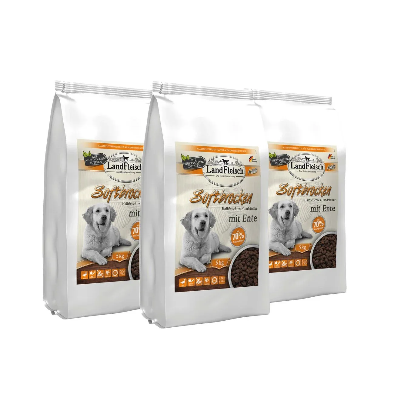 Landfleisch Softbrocken getreidefrei Adult mit Ente - Image 2