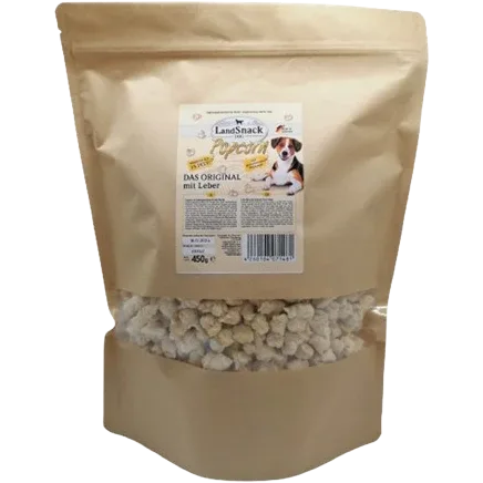 LandSnack für Hunde Popcorn mit Leber 450 g XXL-Pack