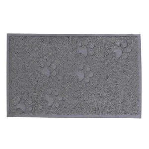 lionto Katzenstreumatte aus PVC rutschfest weich und leicht zu reinigen 32x45 cm / grau
