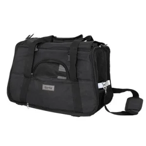 lionto Transporttasche faltbar mit Kissen & atmungsaktiven Netzeinsätzen 48.5 x 27 x 31.5 cm, Schwarz