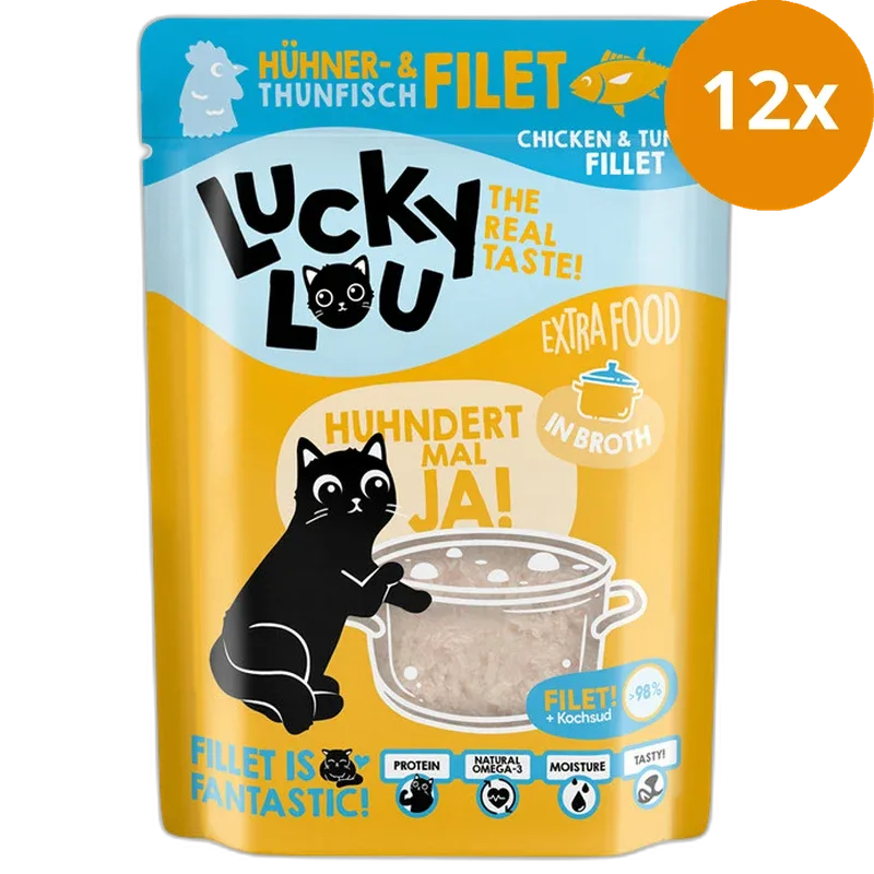 Lucky Lou Extra Food Hühner- & Thunfischfilet in Sud 70 g - Image 2
