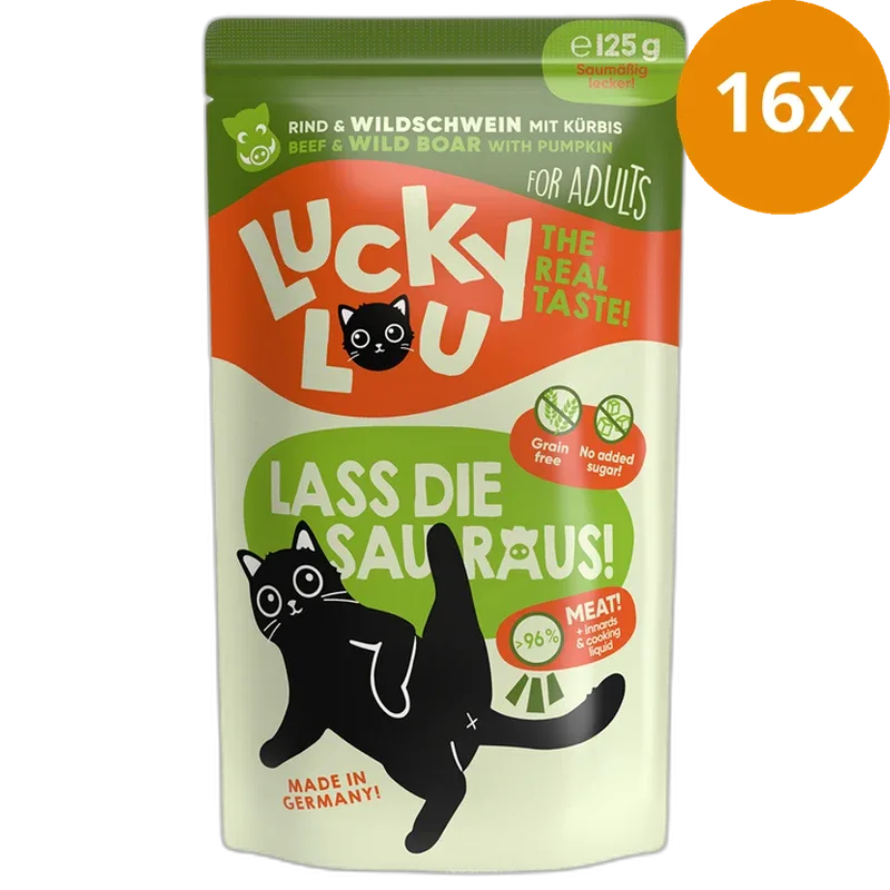 Lucky Lou PB Lifestage Adult Rind + Wildschwein 125 g - Image 2