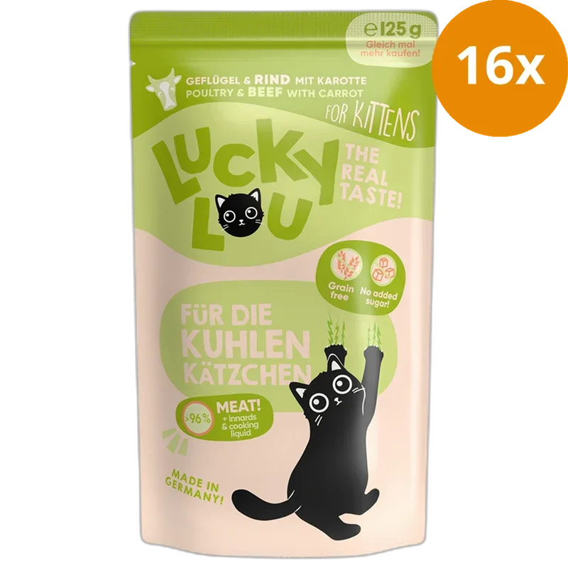 Lucky Lou PB Lifestage Kitten Geflügel + Rind 125 g - Image 2