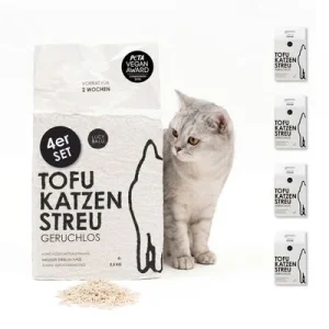 LucyBalu Katzenstreu TOFU 4 Beutel - Ohne Duft