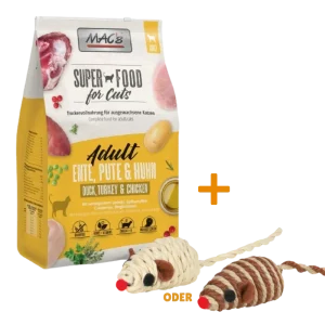 MAC's Cat Ente, Pute & Huhn 7 kg + GRATIS TRIXIE Spielmaus