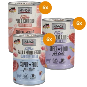 MAC’s Cat Kitten Probierpaket 400 g – 3 Sorten Geflügel & Kalb