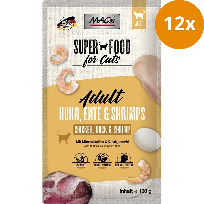 MAC's Cat Pouch Huhn, Ente & Shrimps 100 g - Image 2