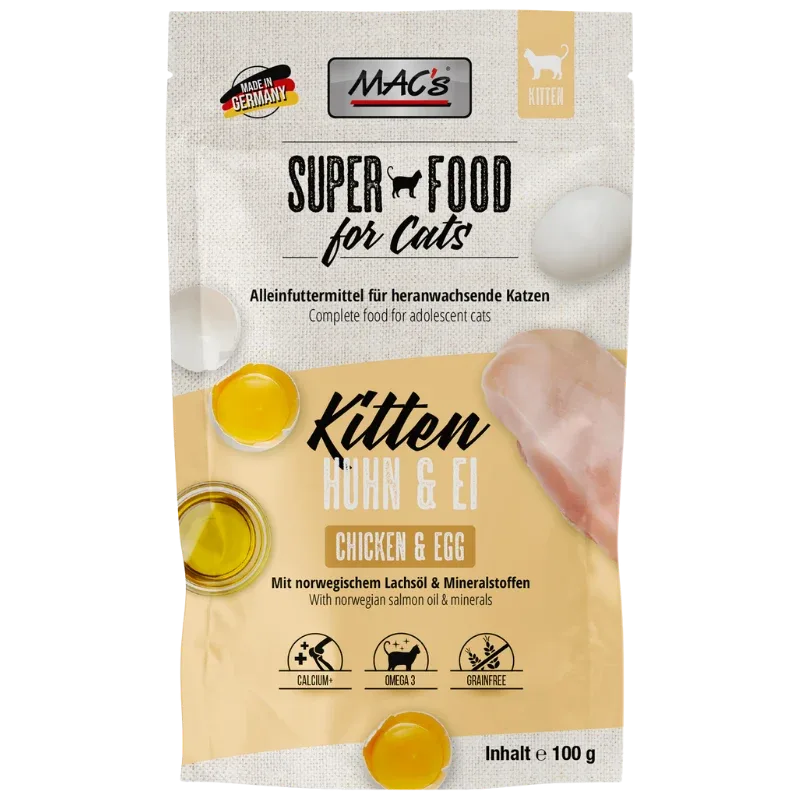 MACs Cat Pouch Kitten Huhn & Ei 100g