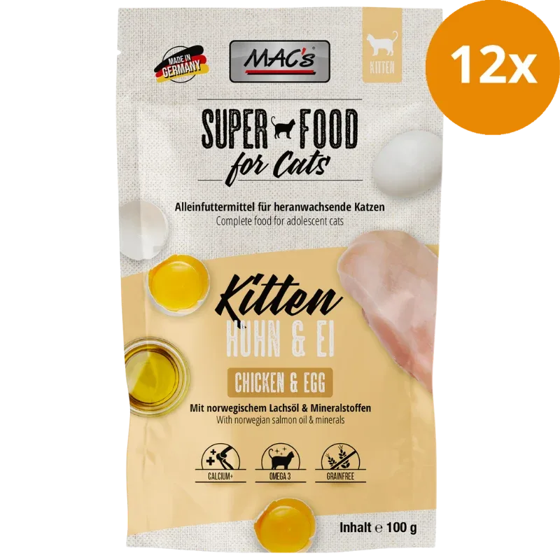 MACs Cat Pouch Kitten Huhn & Ei 100g - Image 2
