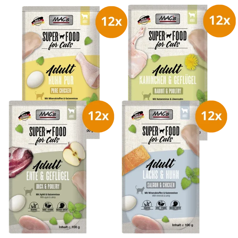 MAC’s Cat Pouch Kombipaket 100 g – Fleisch & Fisch Mix