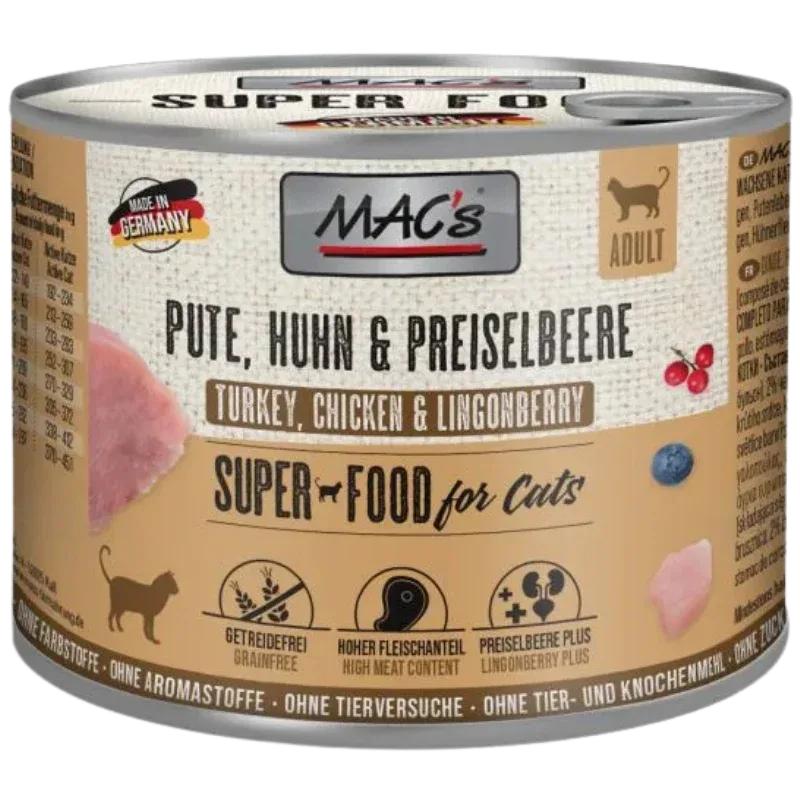MAC's Cat Pute, Huhn & Preiselbeere 200 g