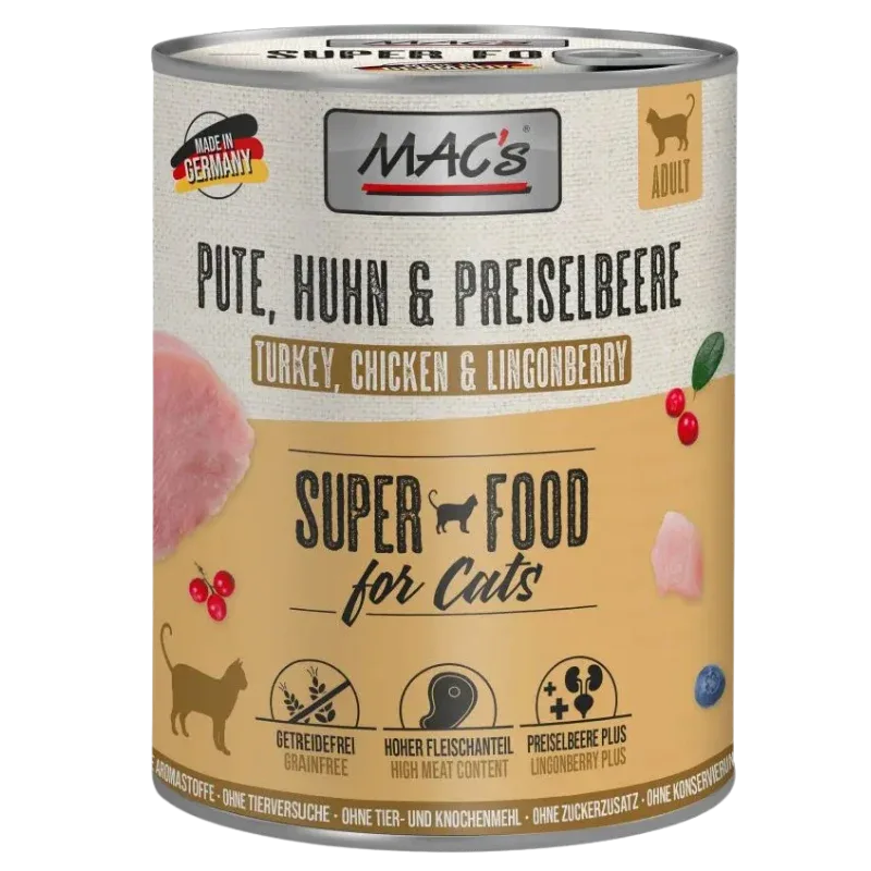 MAC's Cat Pute, Huhn & Preiselbeere 800 g