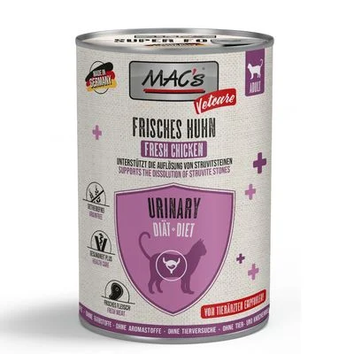 MAC's CAT Vetcare Urinary 6 x 400 g frisches Huhn
