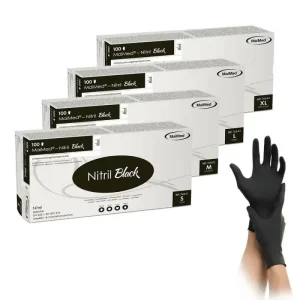 Maimed Nitrilhandschuhe Black - Schwarz (100 Stk.) für Hunde - HaustierPro