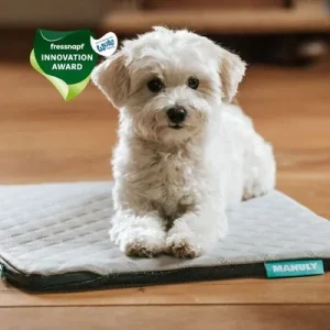 Manuly Set | Hunde Isomatte mit Cooling Aqua (Grau) Bezug Größe S (60x40x2,5 cm)