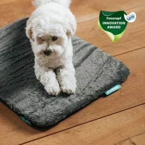Manuly Set | Hunde Isomatte mit Langhaar Aqua Bezug Größe S (60x40x2,5 cm)