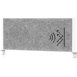 MAUL Tisch-Trennwand MAULconnecto, Akustikvlies 4000 g/m², Aluminiumprofil, B 1200 x H 500 mm, Akustik dunkelgrau, weiß - HaustierPro