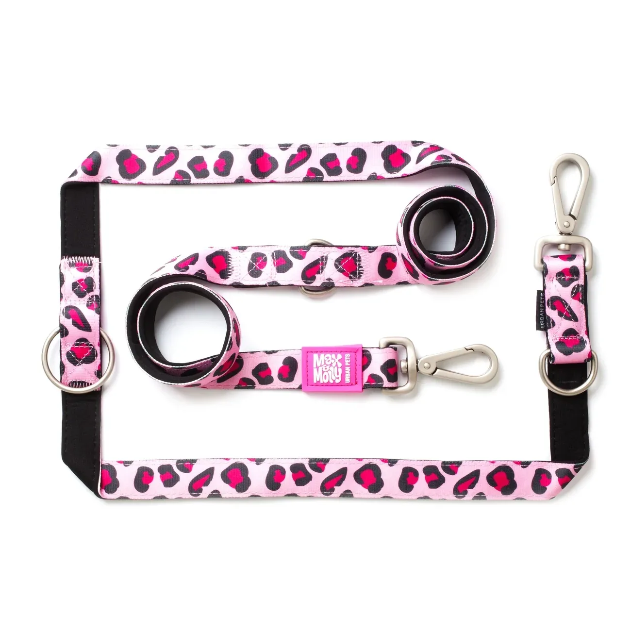 Max & Molly Original Multifunktionsleine Leopard Pink
