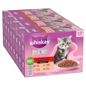 Megapack Whiskas Junior Frischebeutel 48 x 85 g Klassische Auswahl in Sauce