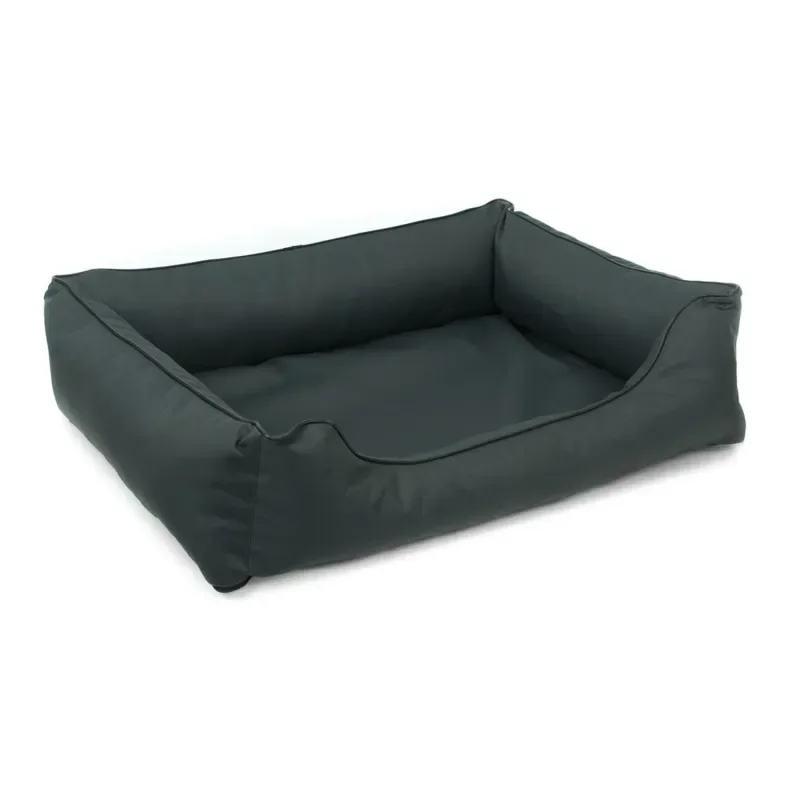 Mestizo Valencia Orthopedic Orthopädisches Haustierbett Hundekorb Tierbett Hundesofa Bezug aus wasserdichtem Polyestergewebe Cordura (Außenmaße: 65x50cm / Innenmaße: 41x27cm, Dunkelgrau/Schwarz) für große Hunde - HaustierPro